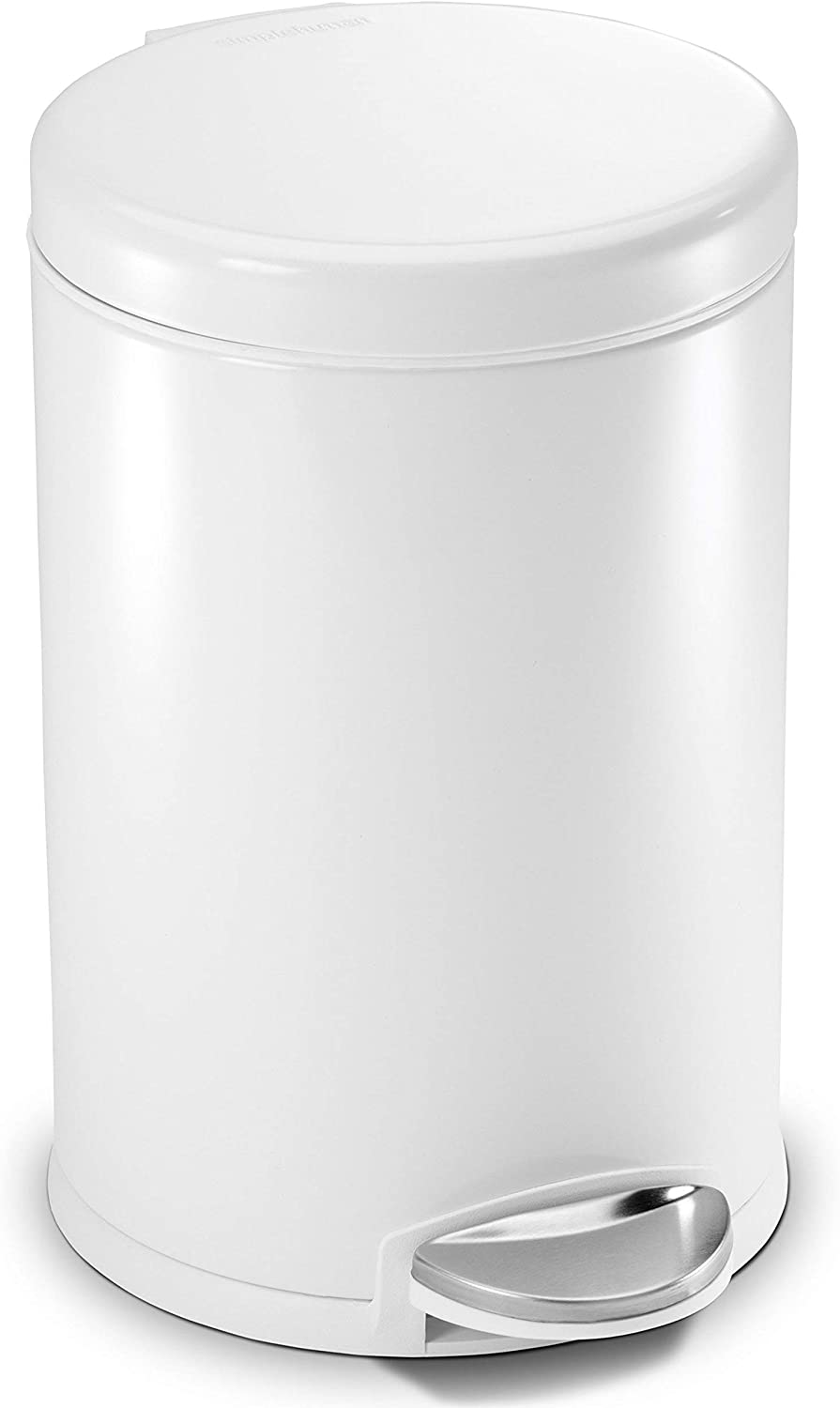 Simplehuman-Round-Pedal-Bin-White-4.5L