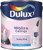 Dulux Matt Emulsion Paint For Walls And Ceilings - Pretty Pink 2.5L Garden & Diy  Home Improvements