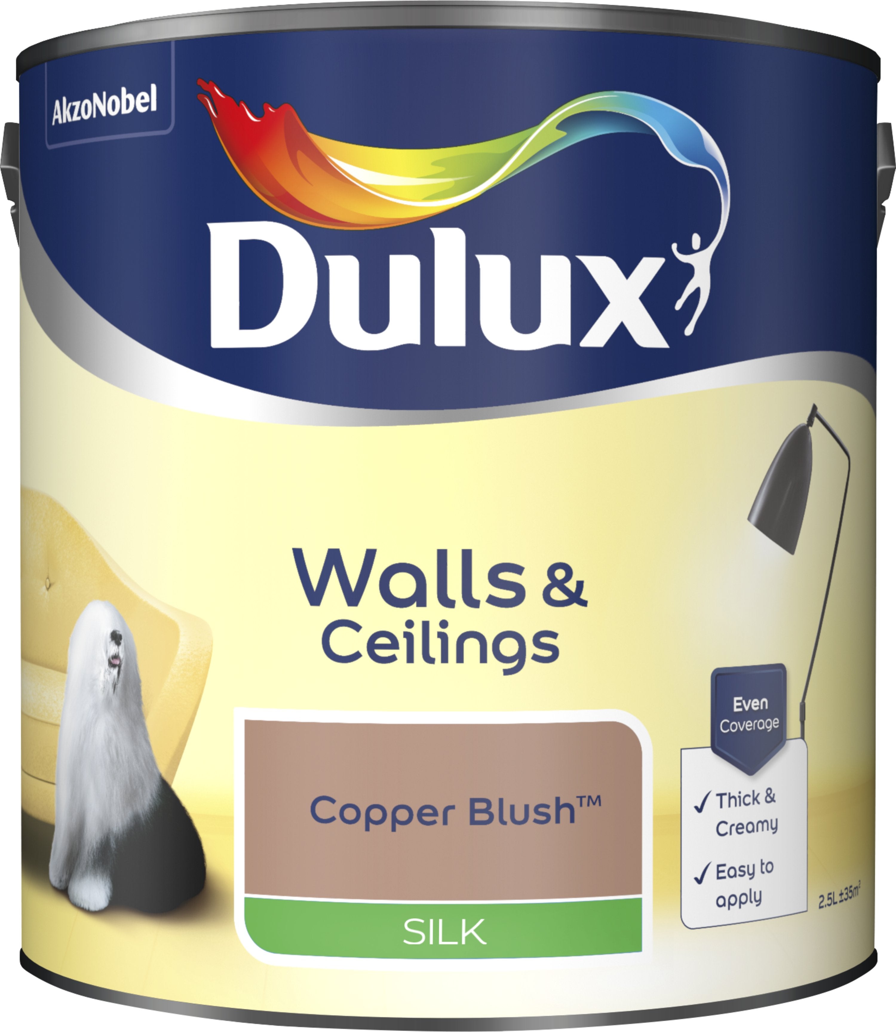 Dulux Silk Emulsion Paint For Walls And Ceilings - Copper Blush 2.5L Garden & Diy  Home Improvements