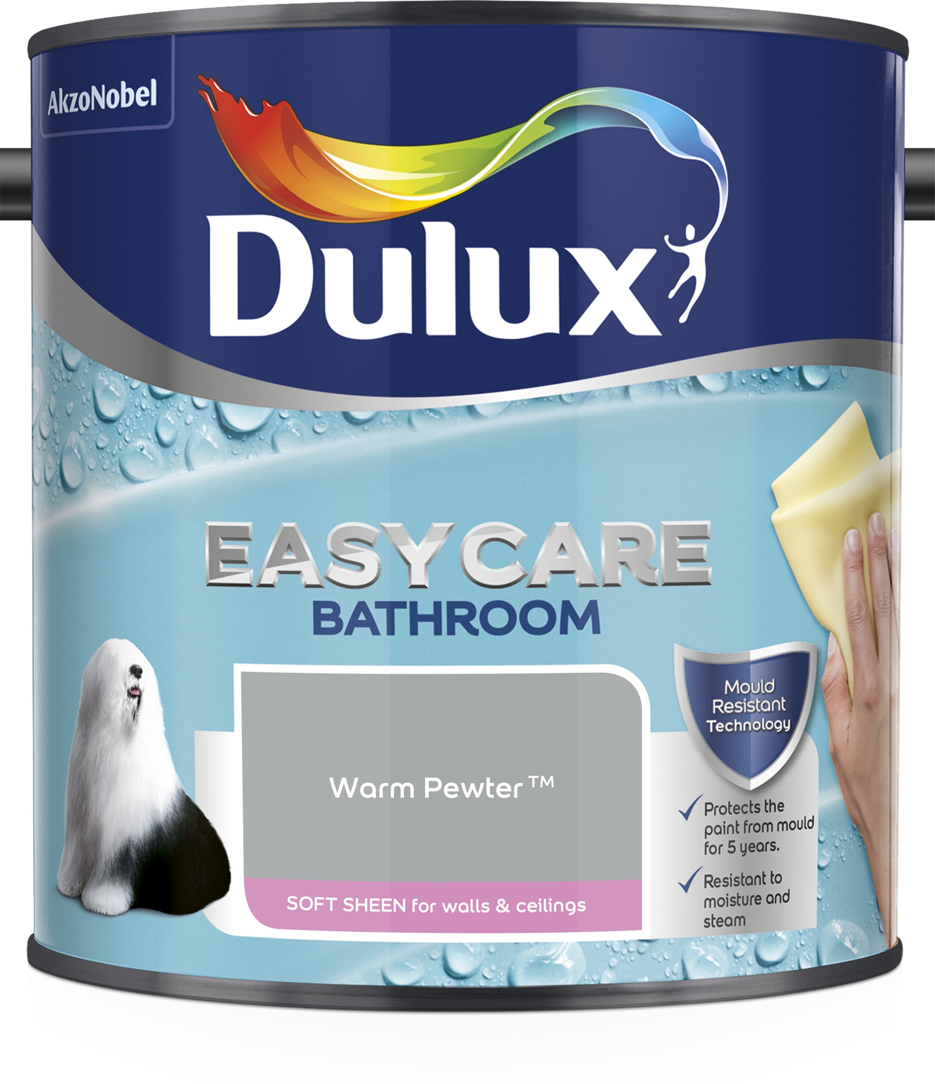 Dulux-Easycare-Bathroom-Soft-Sheen-Emulsion Paint-For-Walls-And-Ceilings-Warm-Pewter-2.5L