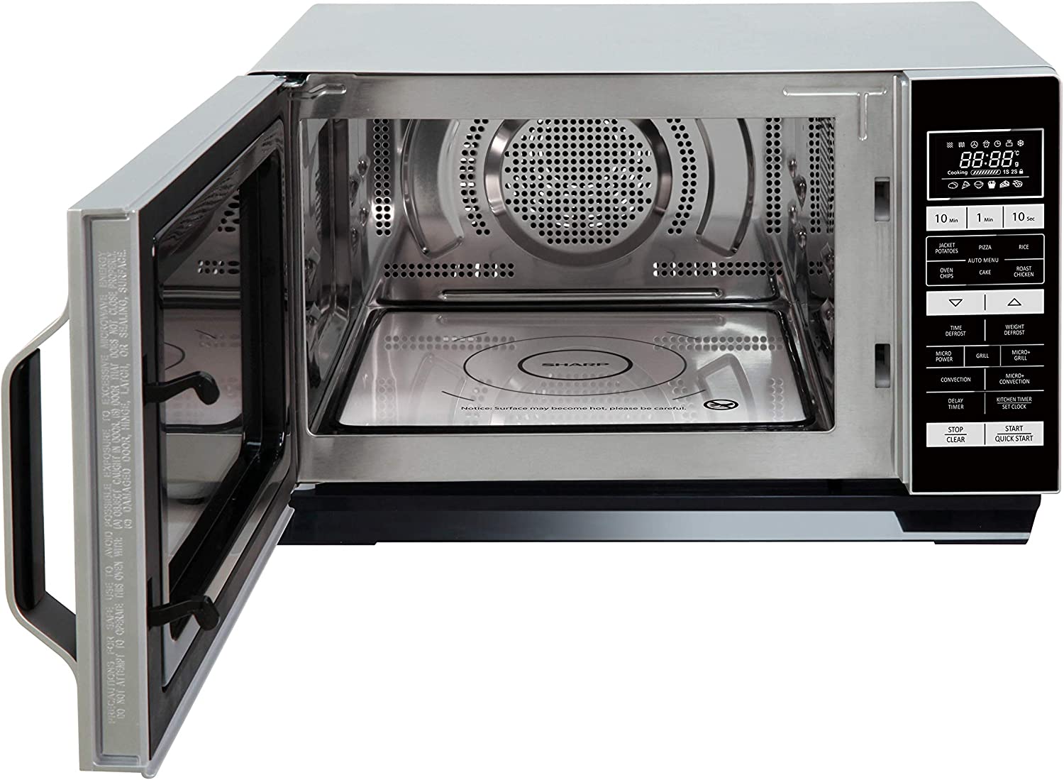 Sharp R860SLM Combination Flatbed Microwave Oven 25 Litre capacity 900W, Silver
