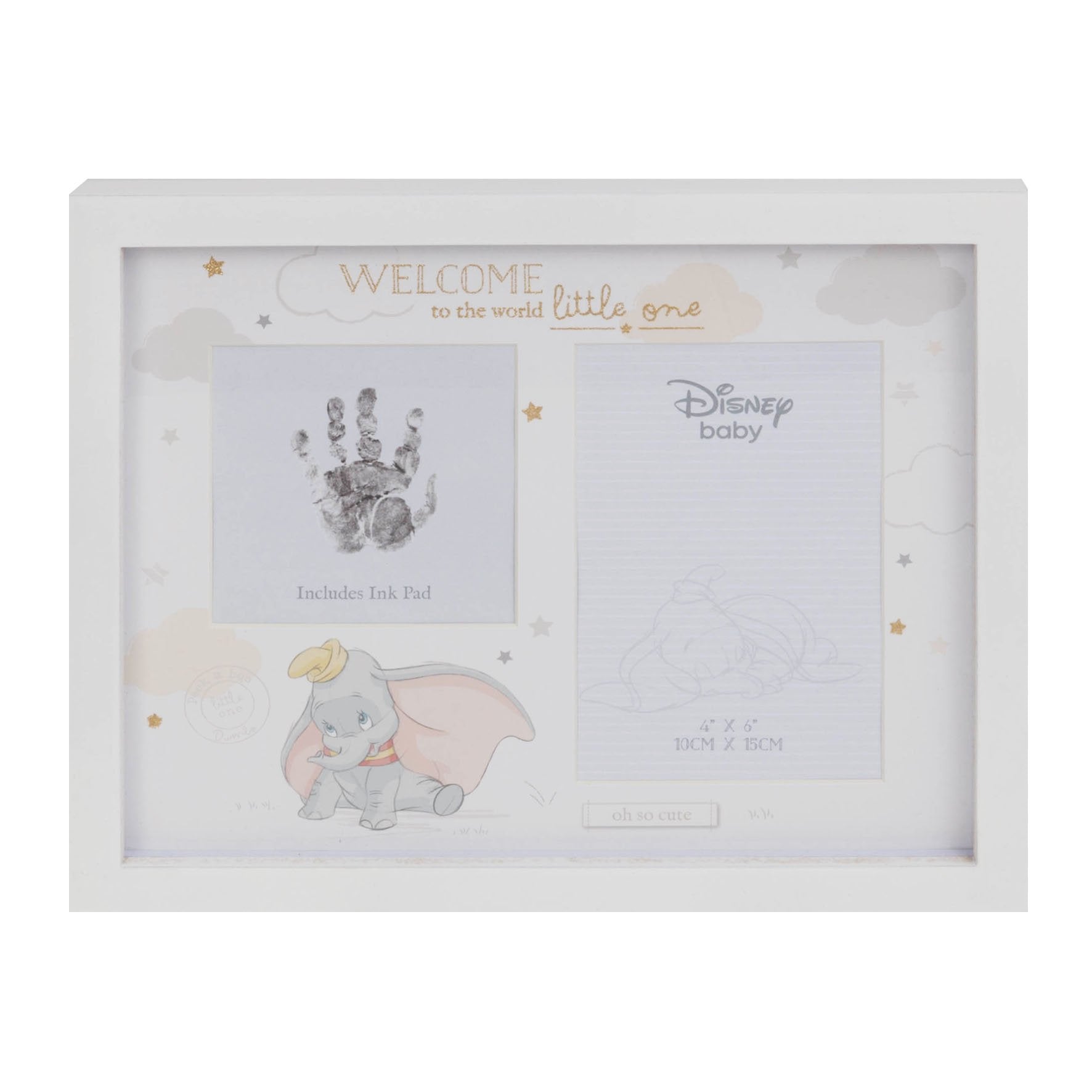 Disney-Baby-Hand-Print-&-Photo-Frame-Dumbo-Box-Includes-Ink-Pad