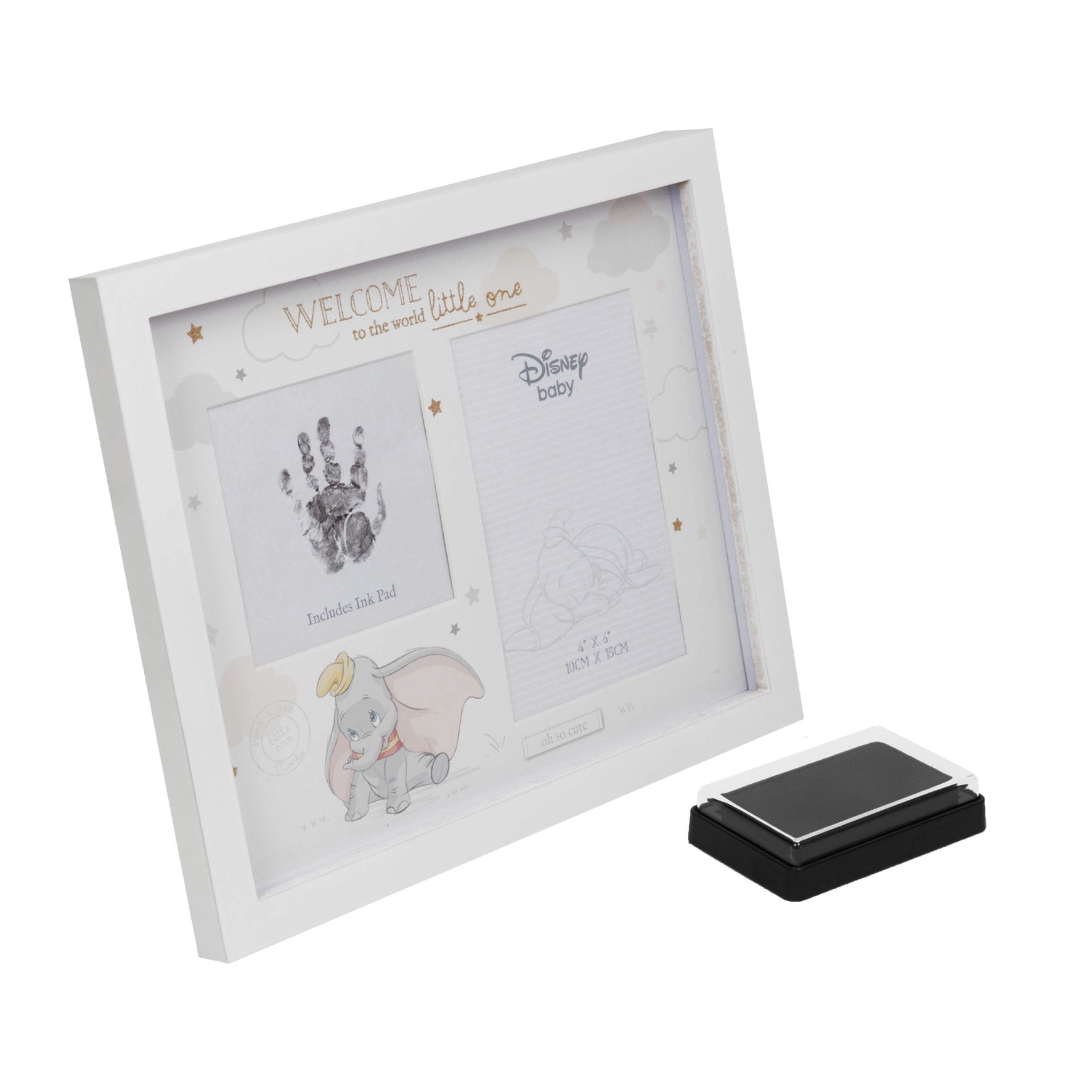 Disney Baby Hand Print & Photo Frame Dumbo Box Includes Ink Pad Gifts Toys Games Creative