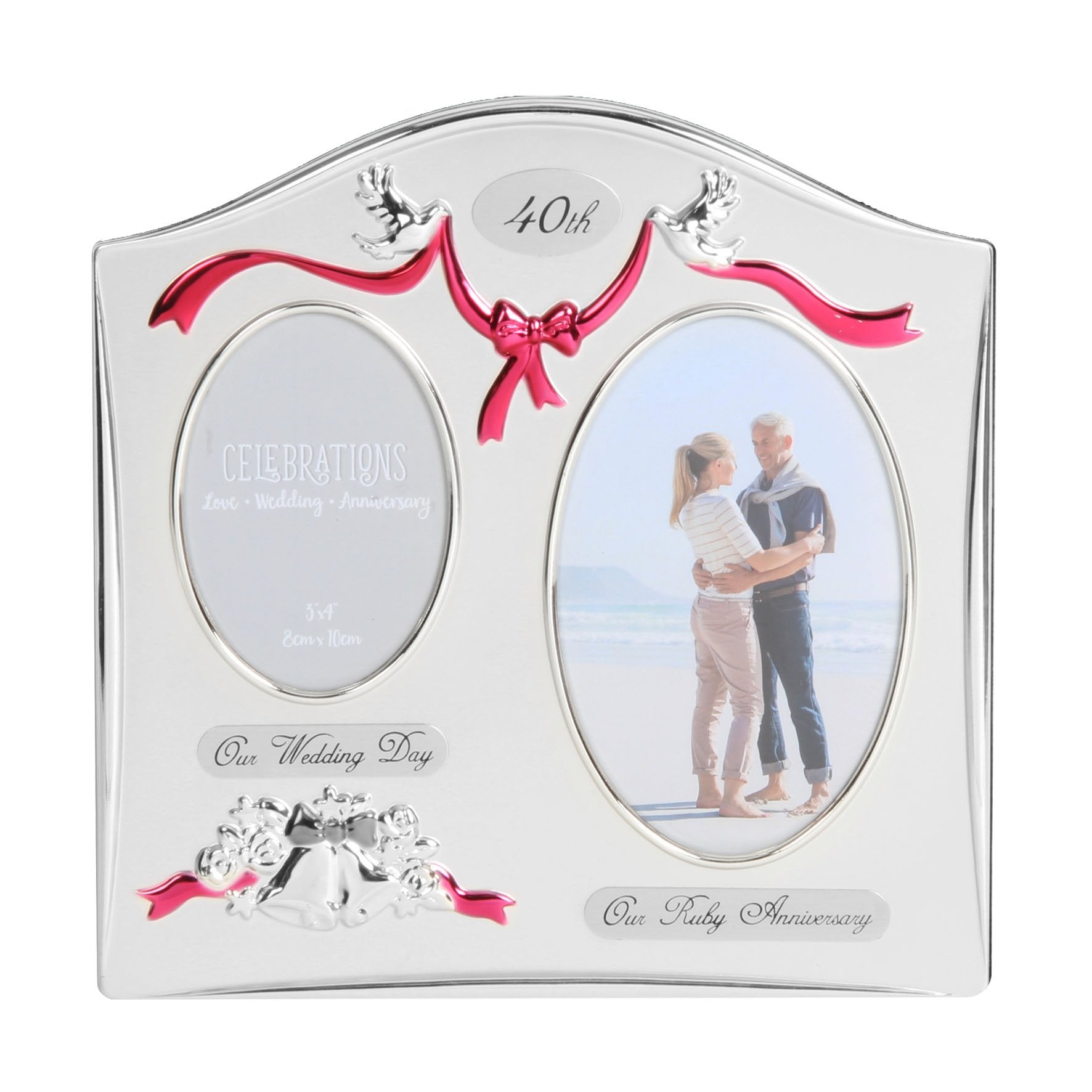 Juliana-Photo-Frame-2-Tone-Silver-Plated-Double-Wedding-Anniversary-40th-Ruby