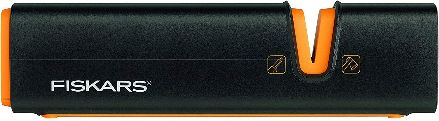 Fiskars-XSharp-Axe-and-Knife-Sharpener-Ceramic-sharpening-stone-Fiberglass-reinforced-plastic-case-Black-Orange