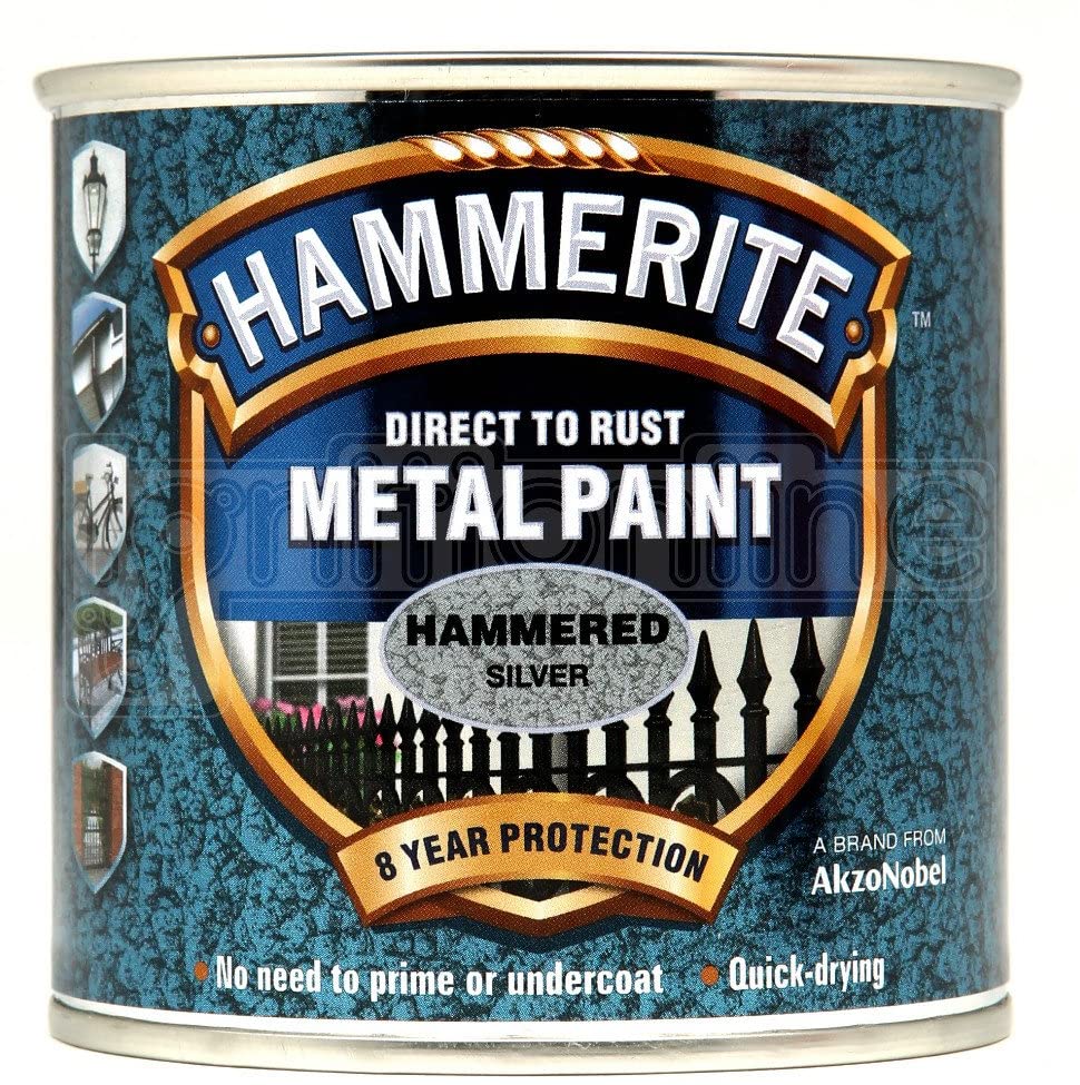 Hammerite-Hammered-Metal-Paint-250ml-Silver