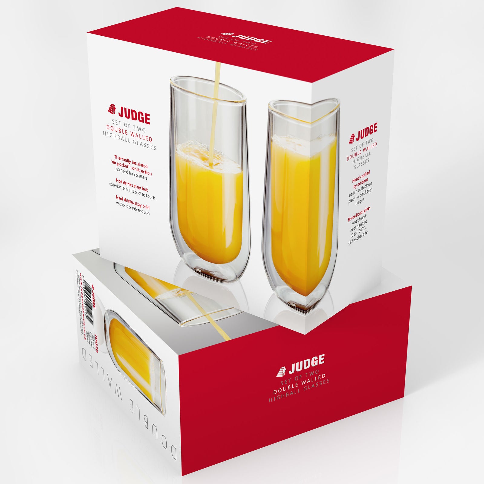 Judge Double Walled 2 Piece Highball Glass Set