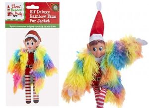 Elf on a Shelf Pride Rainbow Fur Coat