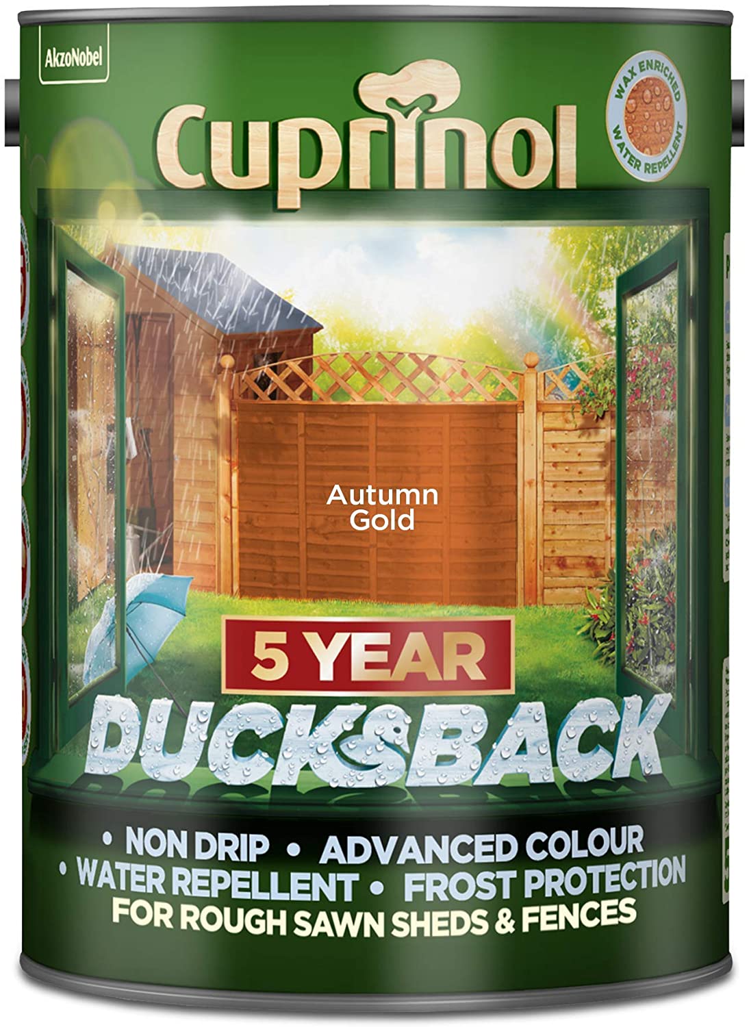 Cuprinol Ducksback 5 Year Waterproof For Sheds And Fences - Autumn Gold Litre Garden & Diy Home