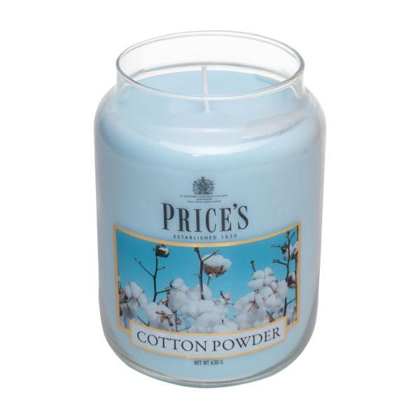Prices Candles Scented Large Jar - Cotton Powder Special Offers & Discounts Kitchen Home / Tealights