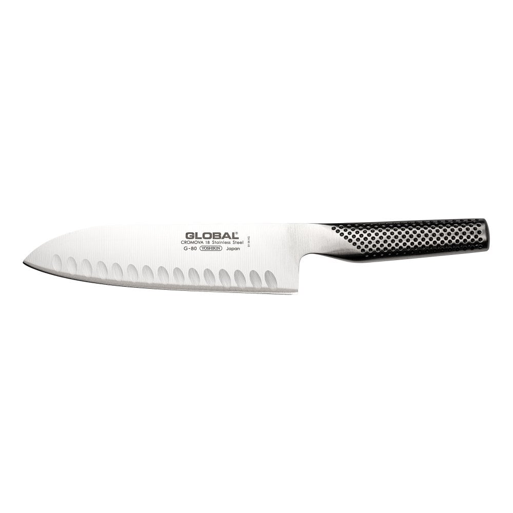 Global G-80 18cm Blade Fluted Santoku Knife