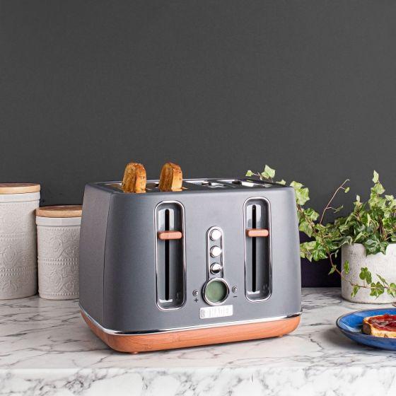 Haden Dorchester Grey 4 Slice Toaster Kitchen & Home Small Appliances