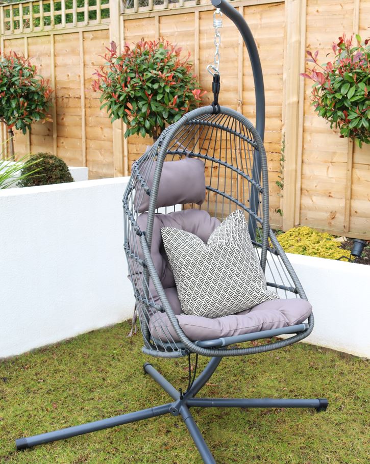Royalcraft Grey Relaxer Hanging Egg Pod Chair