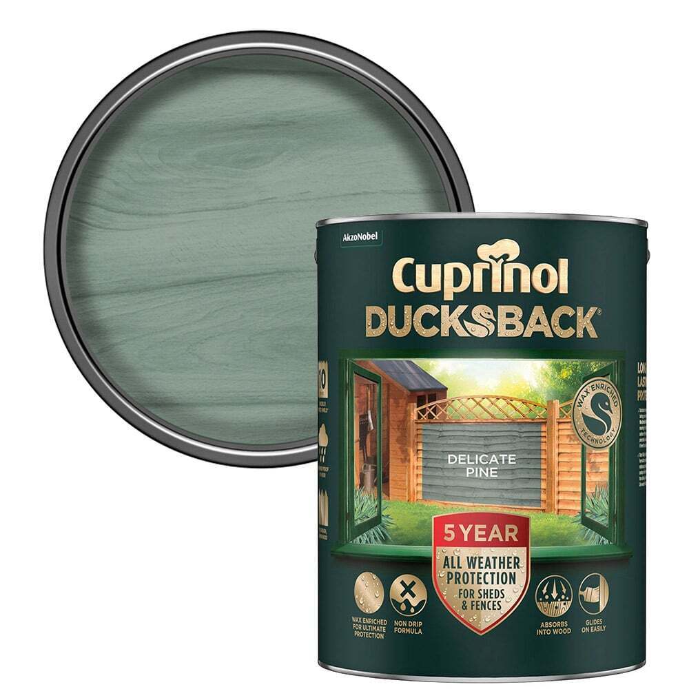 Cuprinol Ducksback 5 Year Waterproof for Sheds and Fences - Delicate Pine 5 Litre