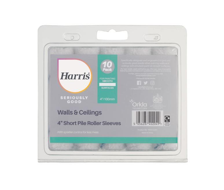 Harris-Seriously-Good-Walls-&-Ceilings-Short-Pile-Mini-Roller-Sleeve-4in-10-Pack