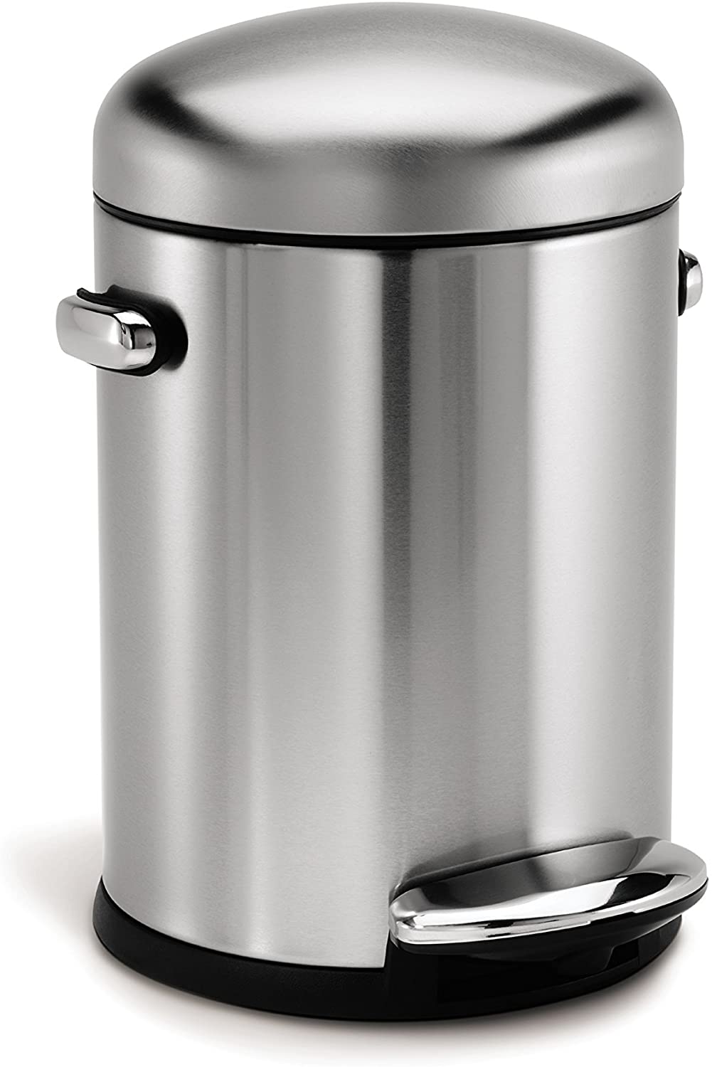 Simplehuman-Round-Retro-Pedal-Bin-Brushed-Stainless-Steel-4.5L