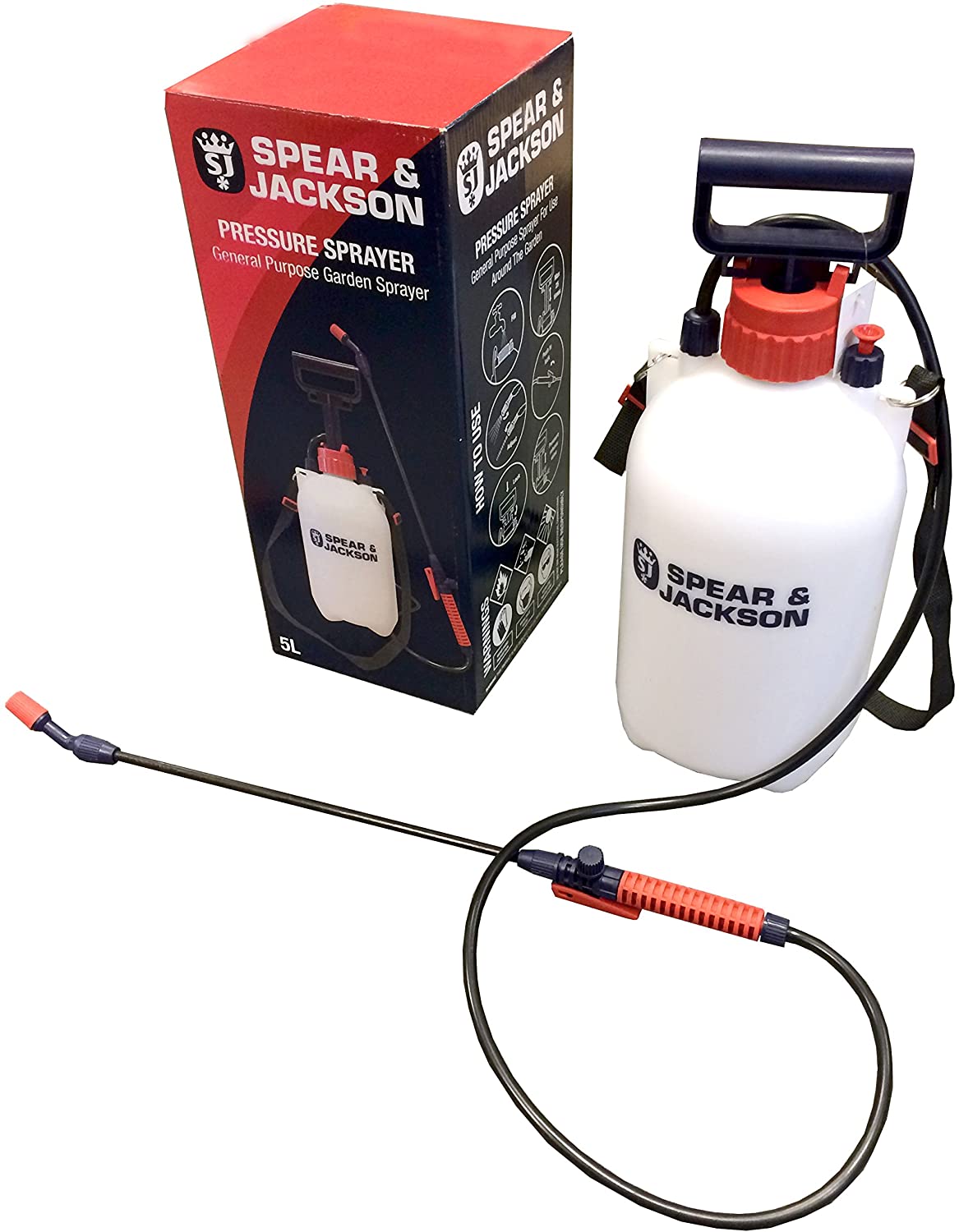 Spear & Jackson Pump Action Pressure Sprayer 5 L Garden Diy Gardening Accessories